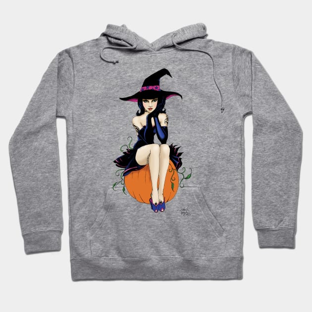 Pumpkin Witch Hoodie by tigressdragon